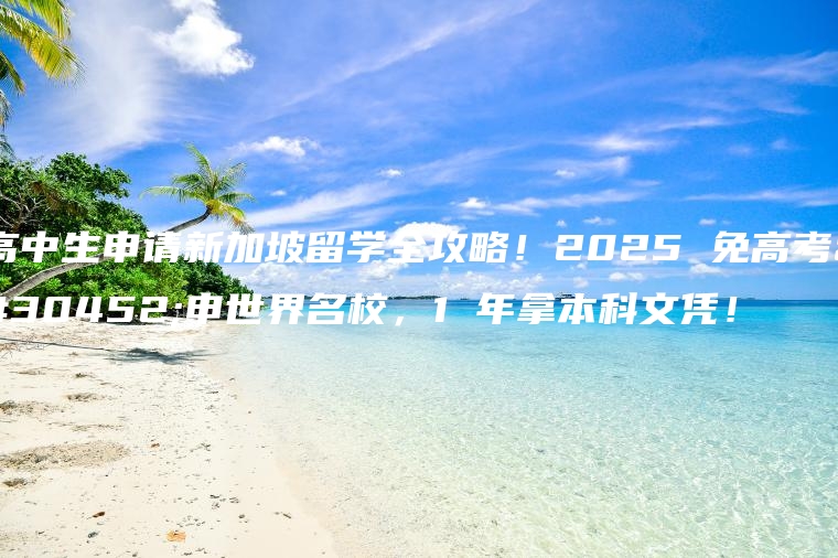 高中生申请新加坡留学全攻略！2025 免高考直申世界名校，1 年拿本科文凭！