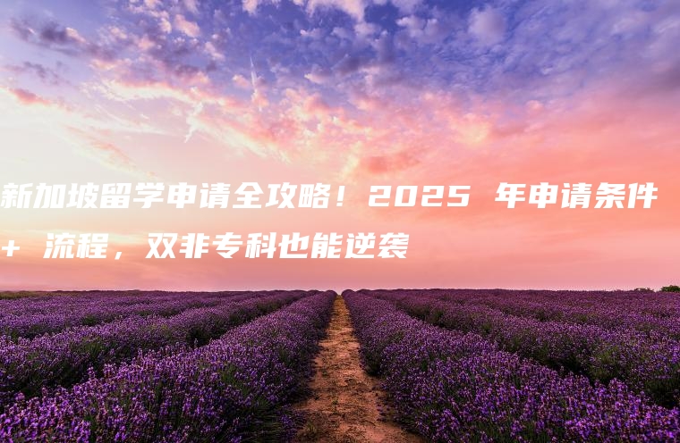 新加坡留学申请全攻略！2025 年申请条件 + 流程，双非专科也能逆袭