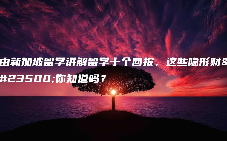 由新加坡留学讲解留学十个回报，这些隐形财富你知道吗？
