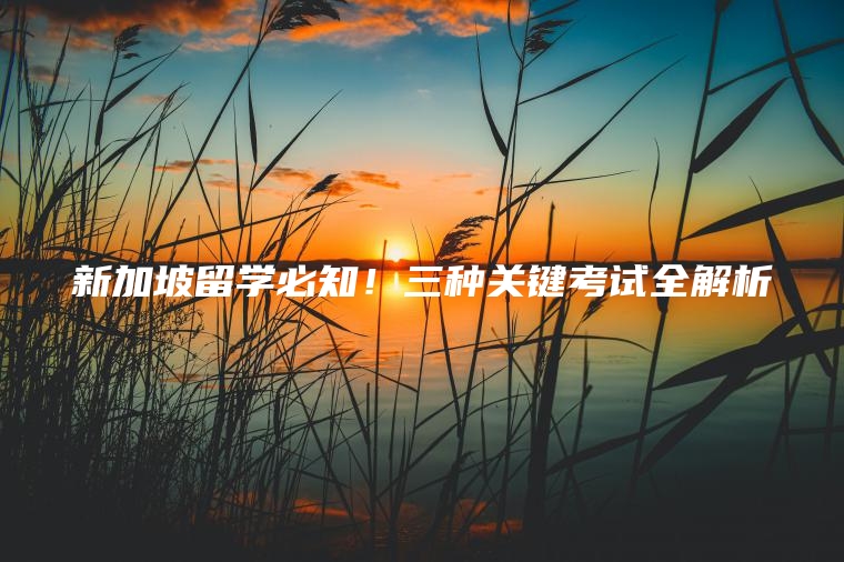 新加坡留学必知！三种关键考试全解析