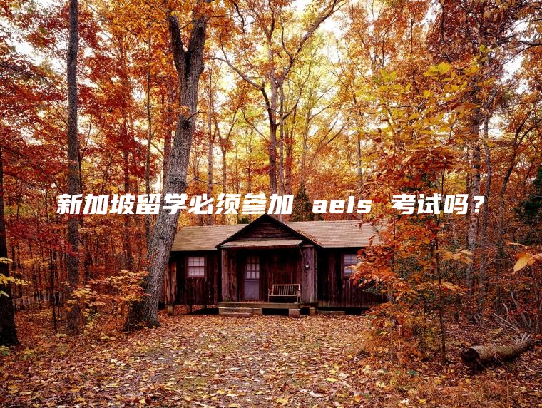 新加坡留学必须参加 aeis 考试吗？